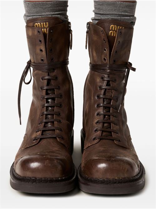 Stivaletto stringato in pelle MIU MIU | 5U316E2KJF0324